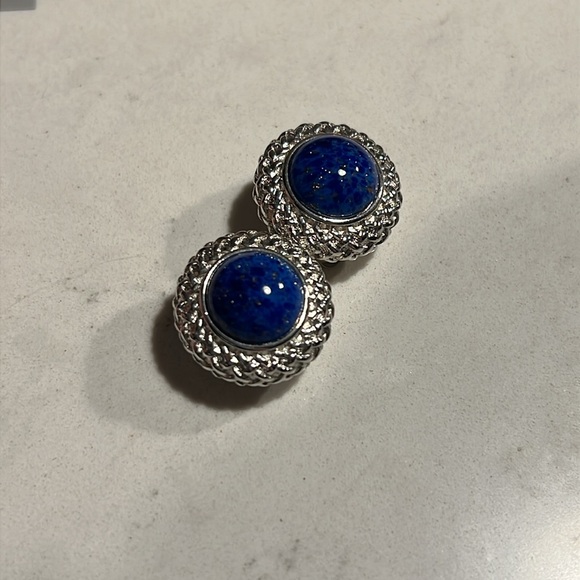 Burberrys Blue Silver Tone Earrings - Picture 9 of 11